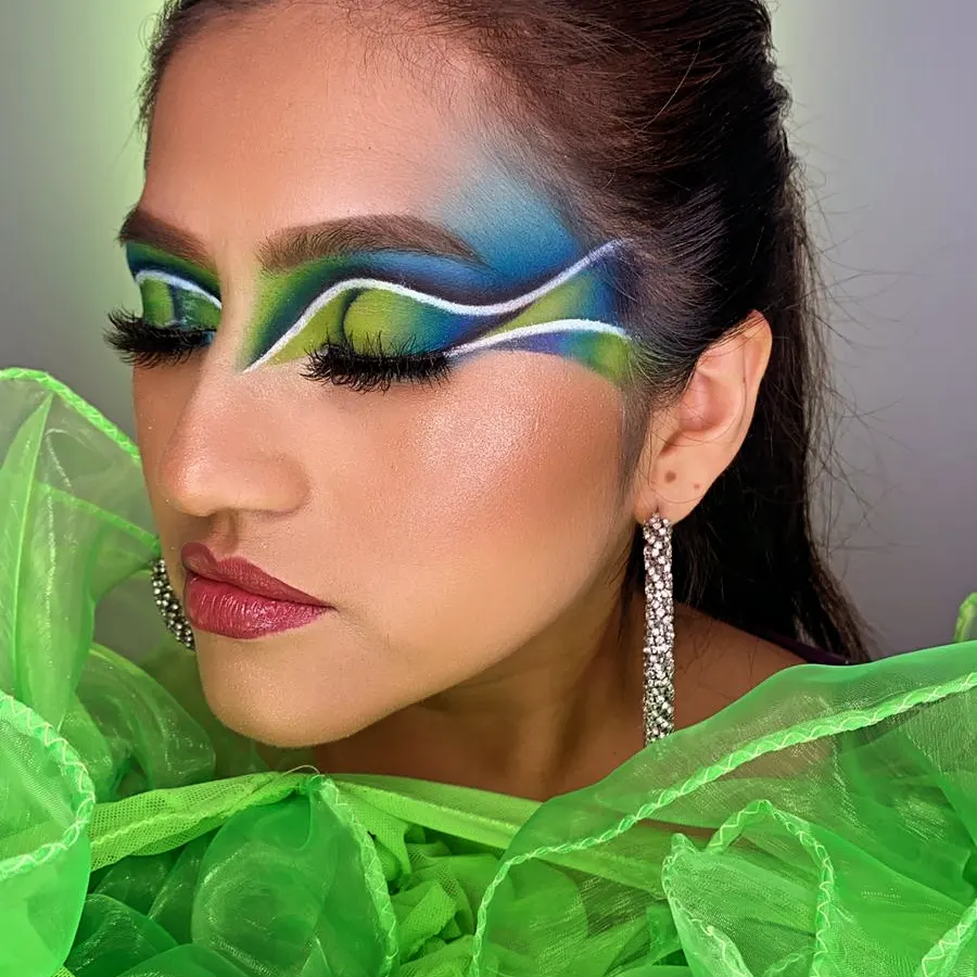 Experimental makeup concept with free-form professional design